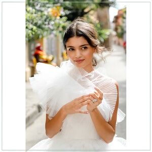 $4990 Monique Lhuillier Bliss Cartagena Cascading Tulle Runway Mini Dress